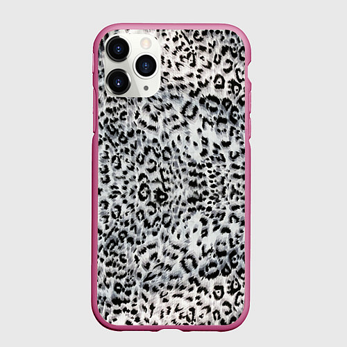 Чехол iPhone 11 Pro матовый White Jaguar / 3D-Малиновый – фото 1