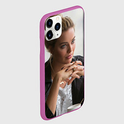 Чехол iPhone 11 Pro матовый Робби Марго в кафе, цвет: 3D-фиолетовый — фото 2