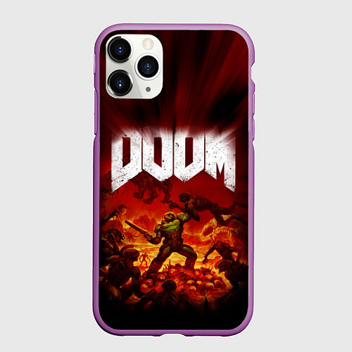 Чехол iPhone 11 Pro матовый DOOM: 2016 / 3D-Фиолетовый – фото 1
