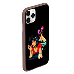 Чехол iPhone 11 Pro матовый Pulp Fiction: Mia Wallace, цвет: 3D-коричневый — фото 2