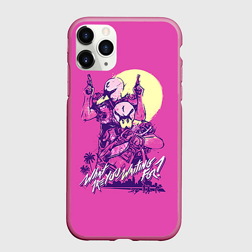 Чехол iPhone 11 Pro матовый What are you waiting for? / 3D-Малиновый – фото 1