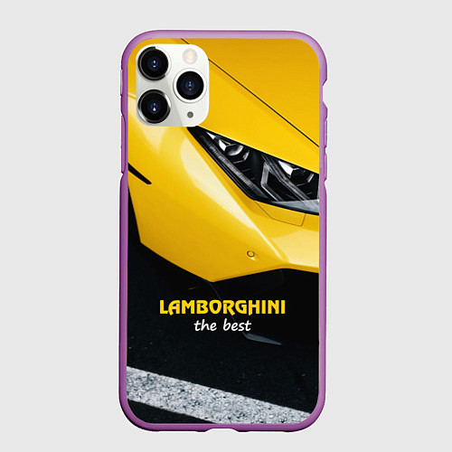 Чехол iPhone 11 Pro матовый Lamborghini the best / 3D-Фиолетовый – фото 1
