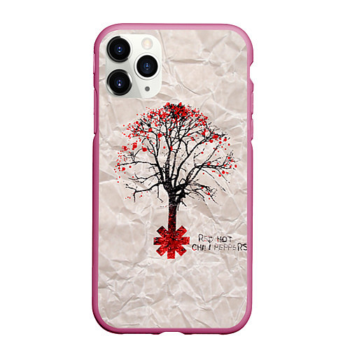 Чехол iPhone 11 Pro матовый RHCP: Red Tree / 3D-Малиновый – фото 1