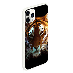 Чехол iPhone 11 Pro матовый Poly Tiger, цвет: 3D-белый — фото 2