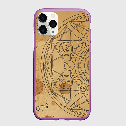 Чехол iPhone 11 Pro матовый Дневник алхимика / 3D-Фиолетовый – фото 1