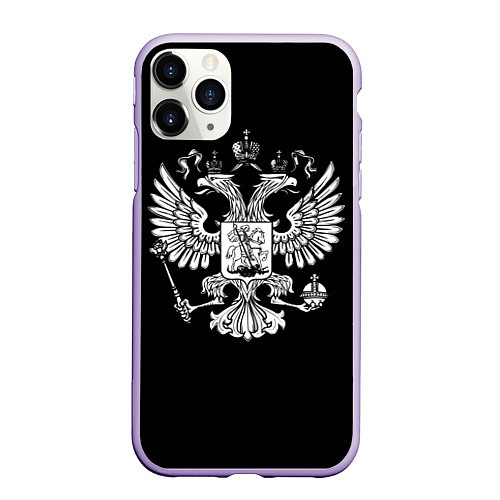 Чехол iPhone 11 Pro матовый Двуглавый орел / 3D-Светло-сиреневый – фото 1