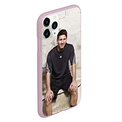 Чехол iPhone 11 Pro матовый Улыбчивый Месси, цвет: 3D-розовый — фото 2