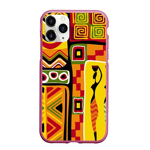 Чехол iPhone 11 Pro матовый Африка / 3D-Малиновый – фото 1