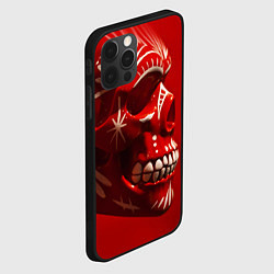 Чехол для iPhone 12 Pro Max Красный череп, цвет: 3D-черный — фото 2