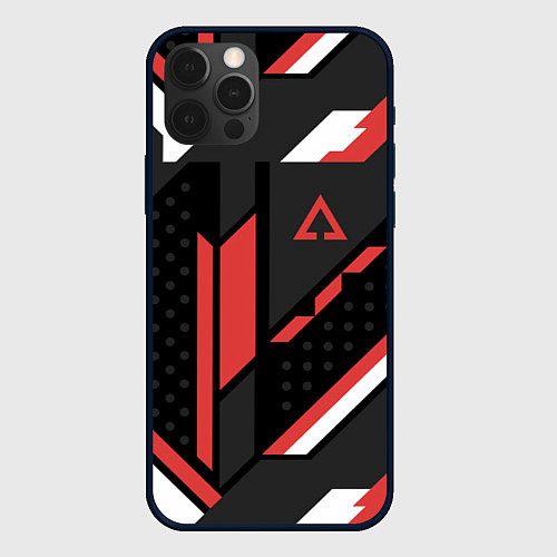 Чехол iPhone 12 Pro Max CS:GO Cyrex Pattern / 3D-Черный – фото 1