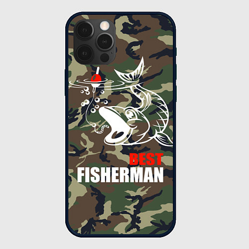 Чехол iPhone 12 Pro Max Best fisherman / 3D-Черный – фото 1