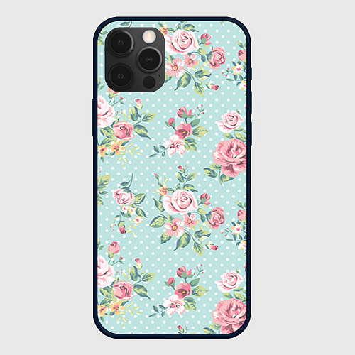 Чехол iPhone 12 Pro Max Цветы ретро 1 / 3D-Черный – фото 1