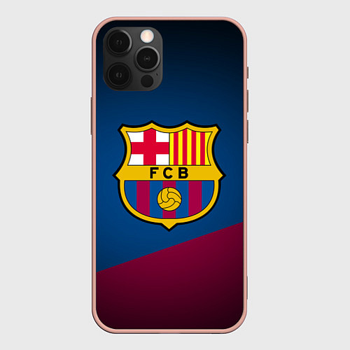 Чехол iPhone 12 Pro Max FCB Barcelona / 3D-Светло-розовый – фото 1