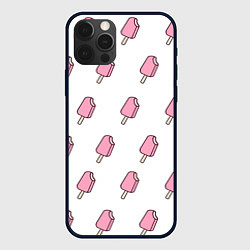 Чехол для iPhone 12 Pro Max Мороженое розовое, цвет: 3D-черный