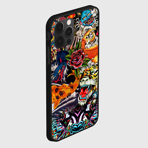 Чехол iPhone 12 Pro Max Dsquared tatoo / 3D-Черный – фото 2