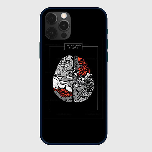 Чехол iPhone 12 Pro Max Twenty one pilots: brain / 3D-Черный – фото 1