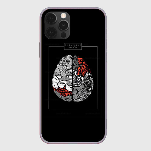 Чехол iPhone 12 Pro Max Twenty one pilots: brain / 3D-Серый – фото 1