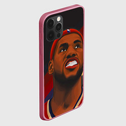 Чехол для iPhone 12 Pro Max LeBron Smile, цвет: 3D-малиновый — фото 2