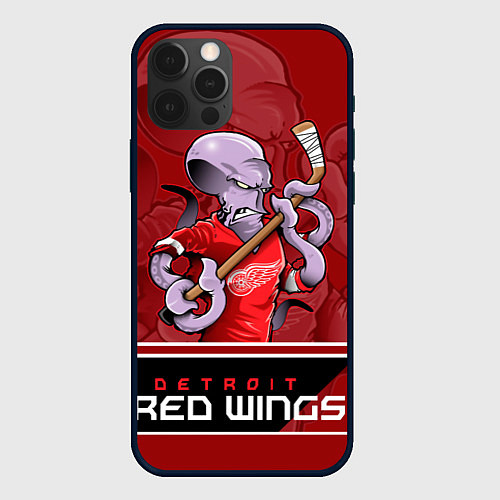 Чехол iPhone 12 Pro Max Detroit Red Wings / 3D-Черный – фото 1