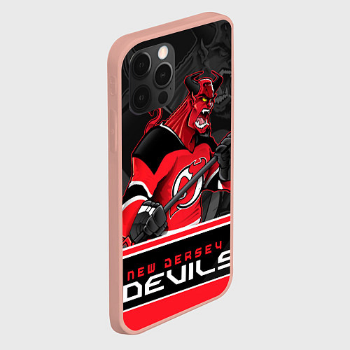 Чехол iPhone 12 Pro Max New Jersey Devils / 3D-Светло-розовый – фото 2