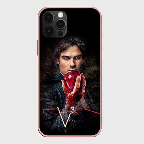 Чехол iPhone 12 Pro Max Damon Salvatore V3 / 3D-Светло-розовый – фото 1