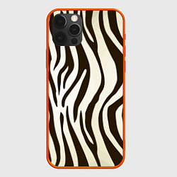 Чехол для iPhone 12 Pro Max Шкура зебры, цвет: 3D-красный