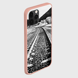 Чехол для iPhone 12 Pro Max Железная дорога, цвет: 3D-светло-розовый — фото 2
