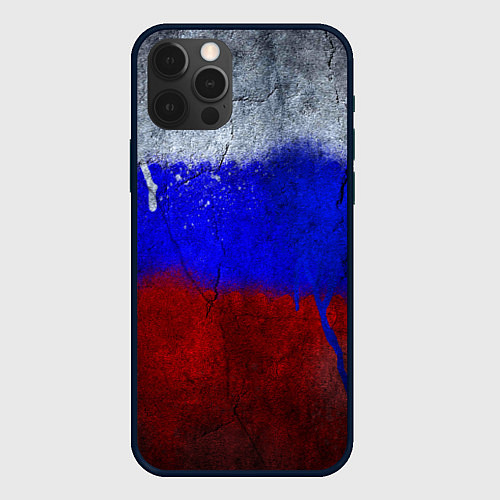 Чехол iPhone 12 Pro Max Русский триколор / 3D-Черный – фото 1