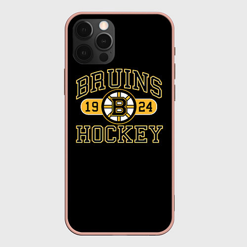 Чехол iPhone 12 Pro Max Boston Bruins: Est.1924 / 3D-Светло-розовый – фото 1