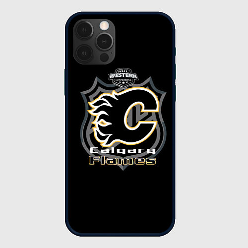 Чехол iPhone 12 Pro Max Calgary Flames Team / 3D-Черный – фото 1