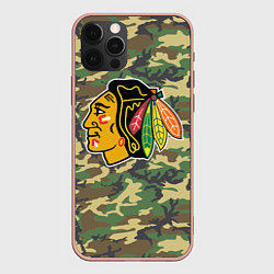 Чехол для iPhone 12 Pro Max Blackhawks Camouflage, цвет: 3D-светло-розовый