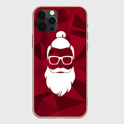 Чехол для iPhone 12 Pro Max Санта хипстер, цвет: 3D-светло-розовый