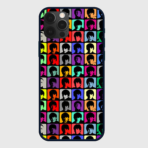 Чехол iPhone 12 Pro Max The Beatles: pop-art / 3D-Черный – фото 1