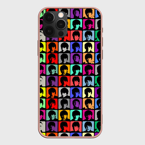 Чехол iPhone 12 Pro Max The Beatles: pop-art / 3D-Светло-розовый – фото 1