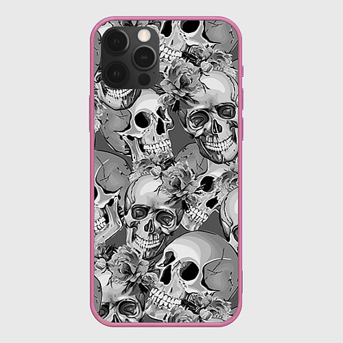 Чехол iPhone 12 Pro Max Хэллуин 8 / 3D-Малиновый – фото 1