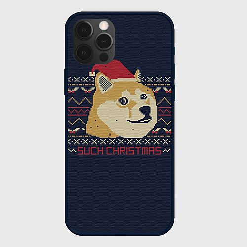 Чехол iPhone 12 Pro Max Doge Such Christmas / 3D-Черный – фото 1