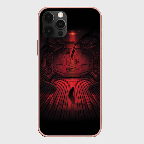 Чехол iPhone 12 Pro Max Alien: Space Ship / 3D-Светло-розовый – фото 1