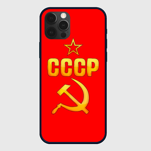 Чехол iPhone 12 Pro Max СССР / 3D-Черный – фото 1