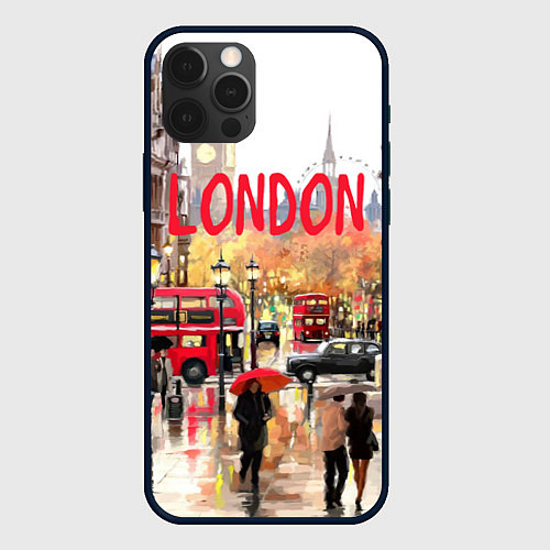 Чехол iPhone 12 Pro Max Дождливый Лондон / 3D-Черный – фото 1