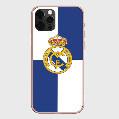 Чехол iPhone 12 Pro Max Real Madrid: Blue style / 3D-Светло-розовый – фото 1