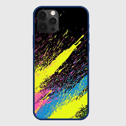 Чехол iPhone 12 Pro Max Брызги / 3D-Тёмно-синий – фото 1