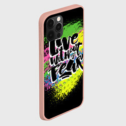 Чехол для iPhone 12 Pro Max Live without fear, цвет: 3D-светло-розовый — фото 2