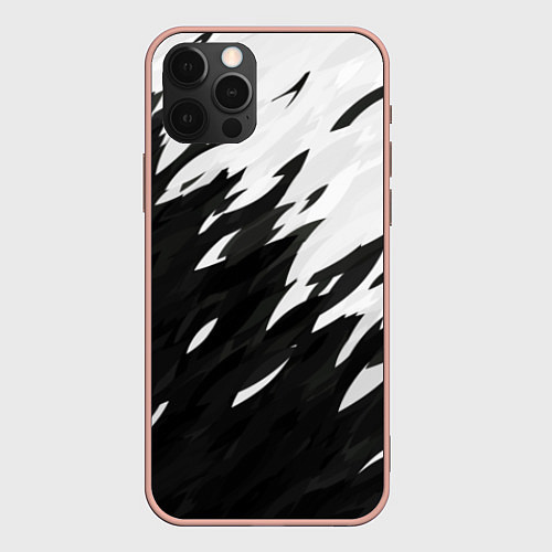 Чехол iPhone 12 Pro Max Black & white / 3D-Светло-розовый – фото 1