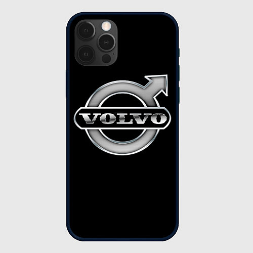 Чехол iPhone 12 Pro Max Volvo Concern - logo / 3D-Черный – фото 1