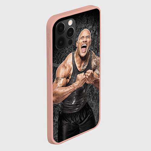 Чехол iPhone 12 Pro Max Dwayne Johnson / 3D-Светло-розовый – фото 2