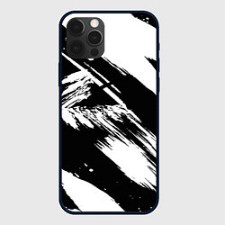 Чехол для iPhone 12 Pro Max Чёрно-белый, цвет: 3D-черный