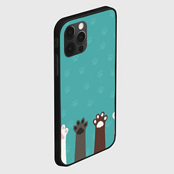 Чехол для iPhone 12 Pro Max Лапки котеек, цвет: 3D-черный — фото 2