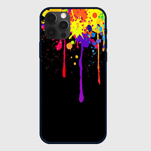 Чехол iPhone 12 Pro Max Краски / 3D-Черный – фото 1