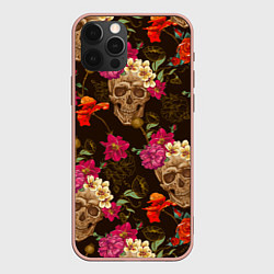 Чехол для iPhone 12 Pro Max Черепа, цвет: 3D-светло-розовый