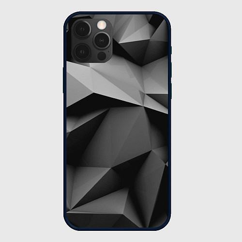 Чехол iPhone 12 Pro Max Gray abstraction / 3D-Черный – фото 1